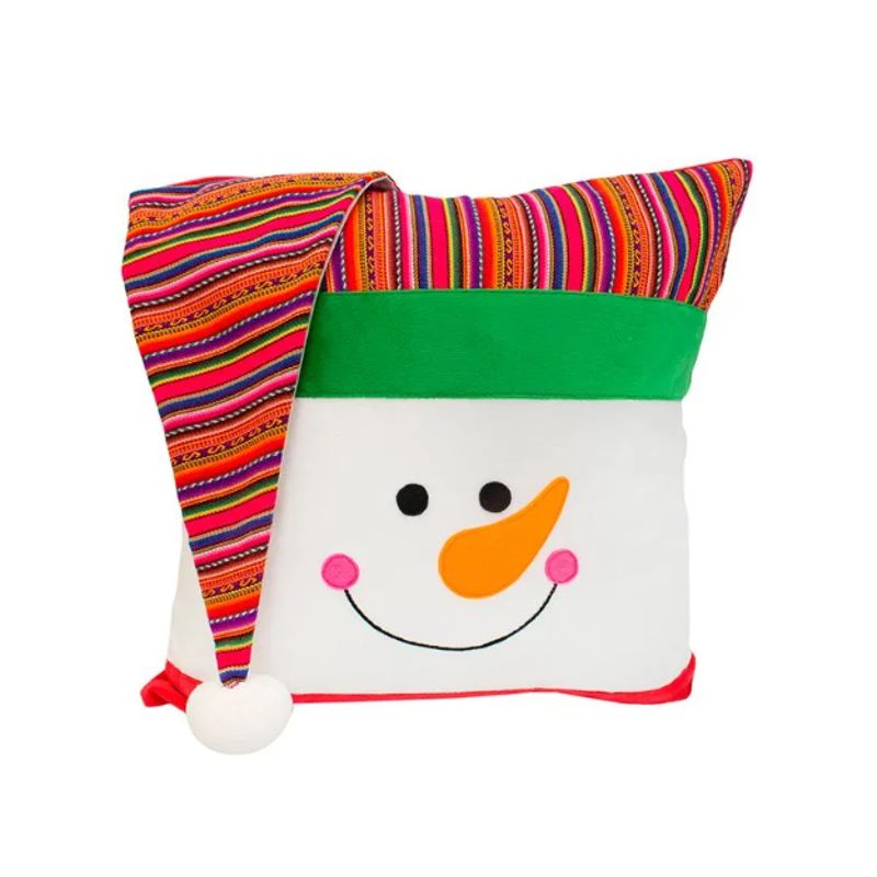 GENERICO - Funda Cojin Navideño diseño Muñeco de Nieve