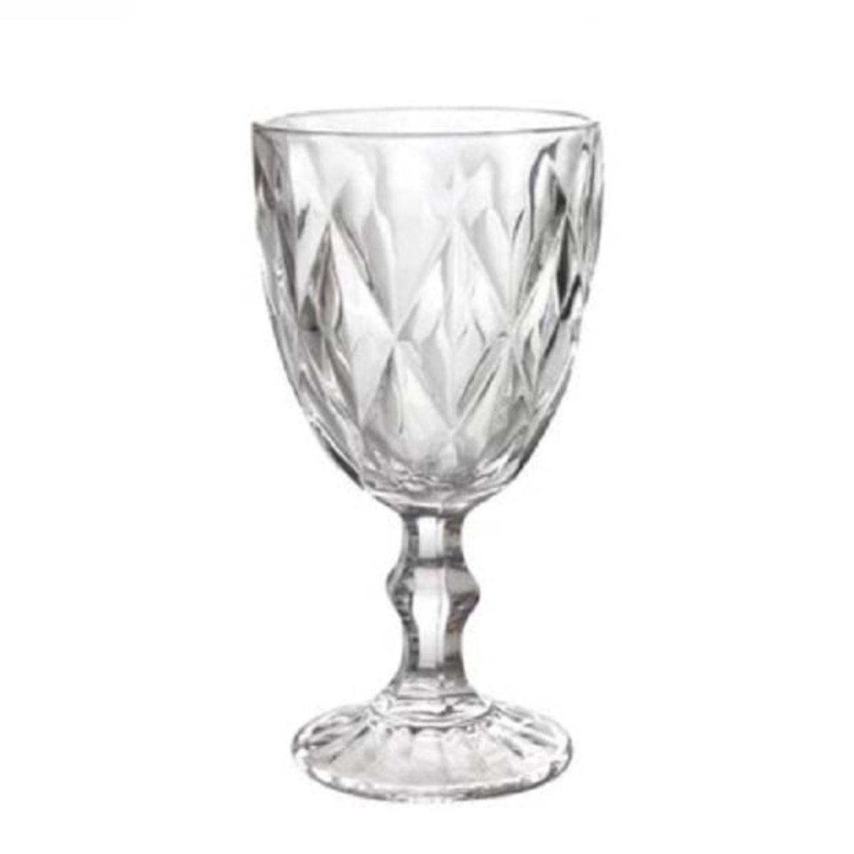 GENERICO - Set de Copas de 6 piezas  labradas  TRANSPARENTES MODELO DIAMANTE