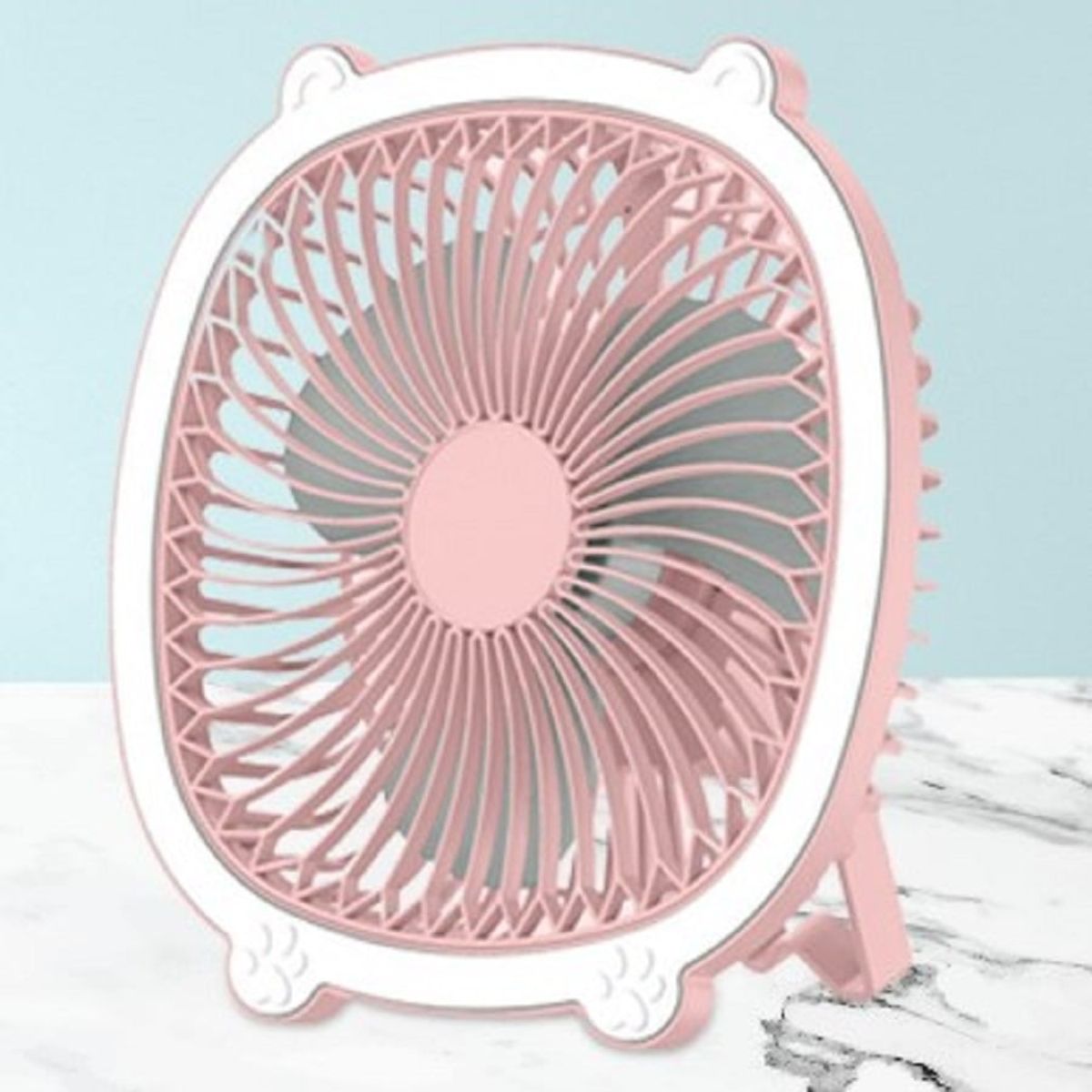 GENERICO - Ventilador recargable para escritorio portatil con luz led-rosado