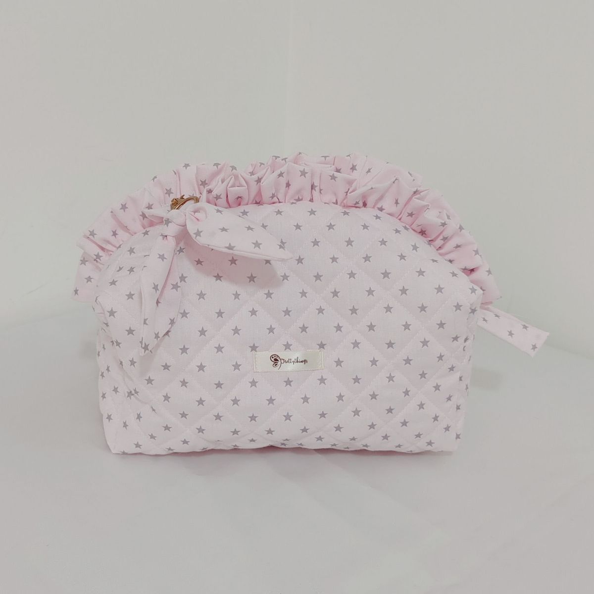 GENERICO - Neceser Porta Cosmético Estampado  21 x 13 x 11 cm - Rosa y estrellas
