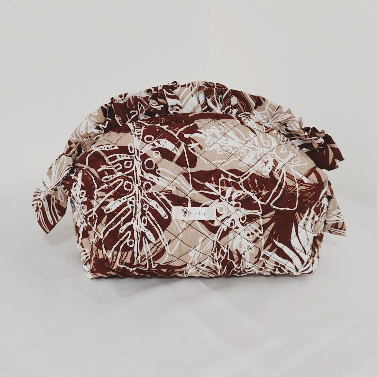 GENERICO - Neceser Porta Cosmético Estampado  21 x 13 x 11 cm - Tierra Marrón