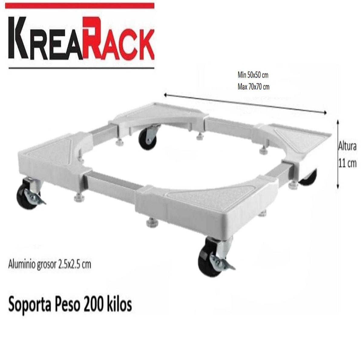 GENERICO - Base grueso a Rueda regulable crema 50a 70cm200kg