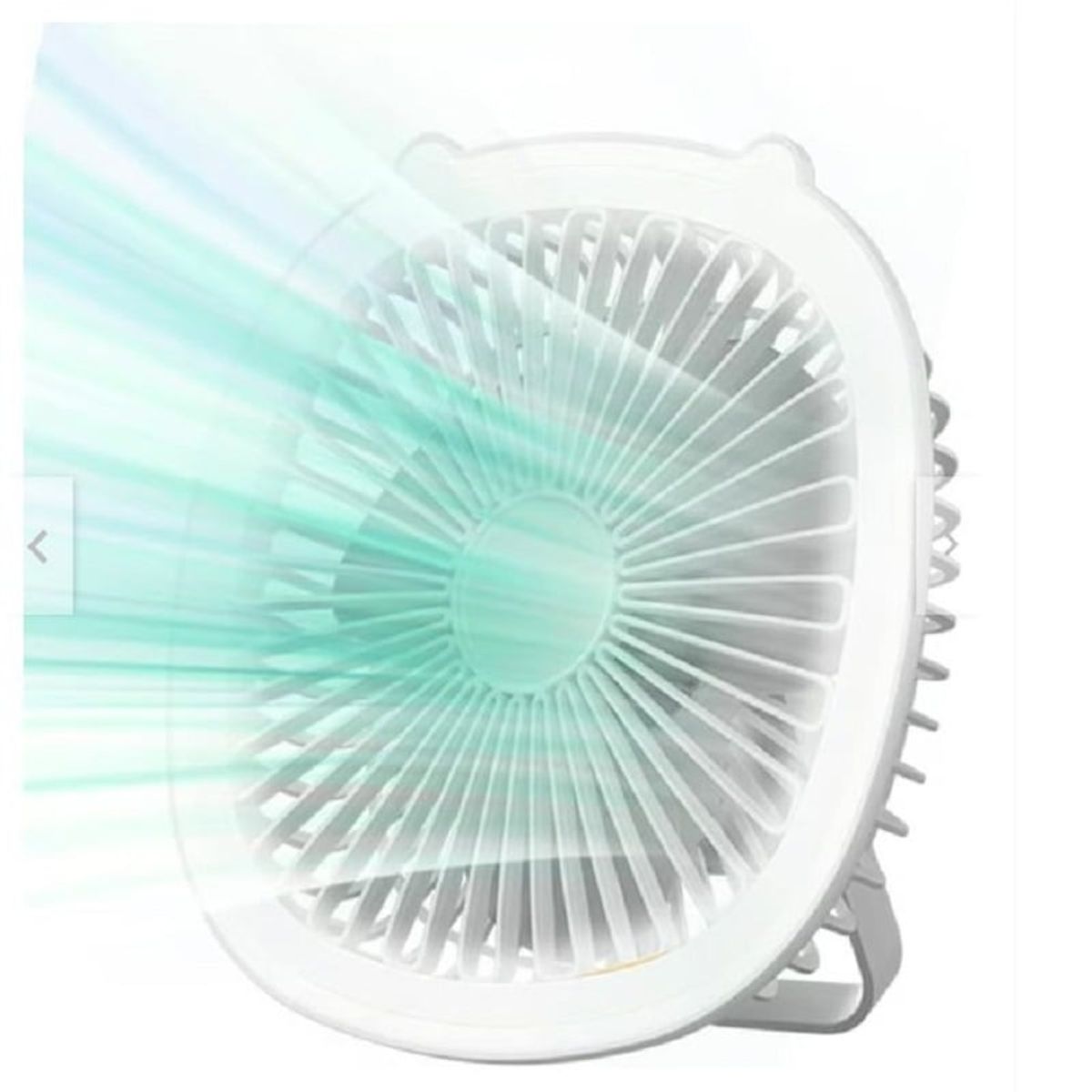 GENERICO - Ventilador recargable para escritorio portatil con luz led-blanco