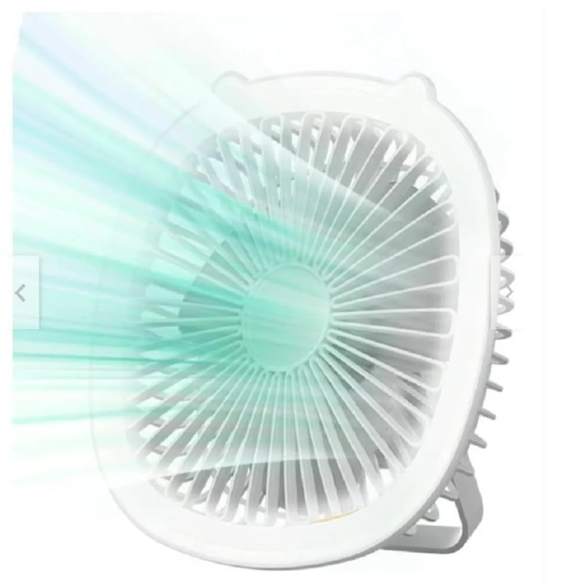 GENERICO - Ventilador recargable para escritorio portatil con luz led-blanco