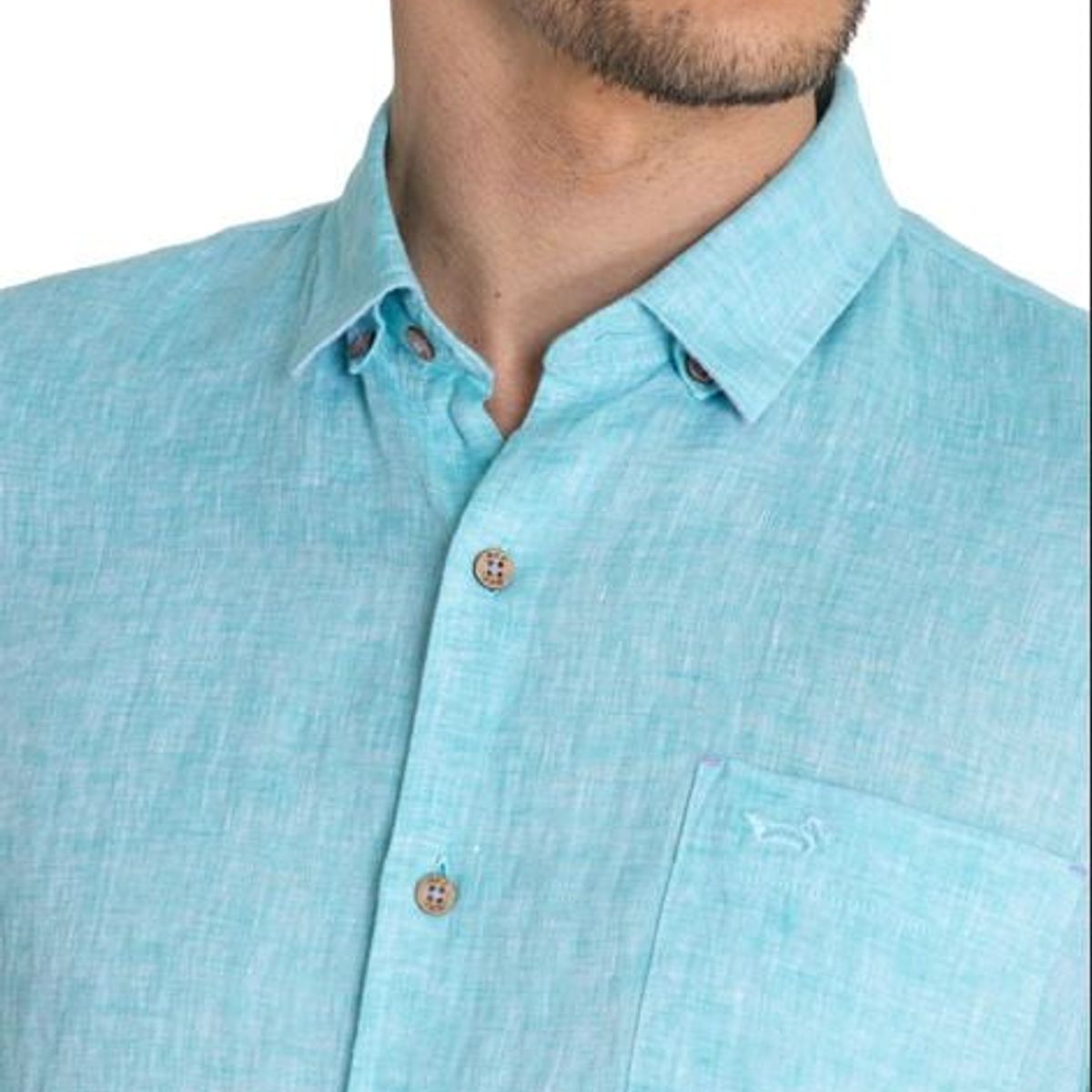 ROCKFORD - Camisa Rockford Hombre Linenshor Celeste ROCKFORD