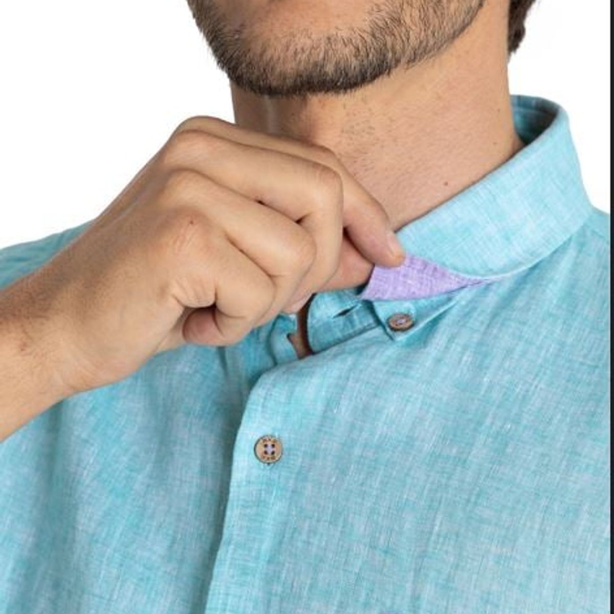 ROCKFORD - Camisa Rockford Hombre Linenshor Celeste ROCKFORD