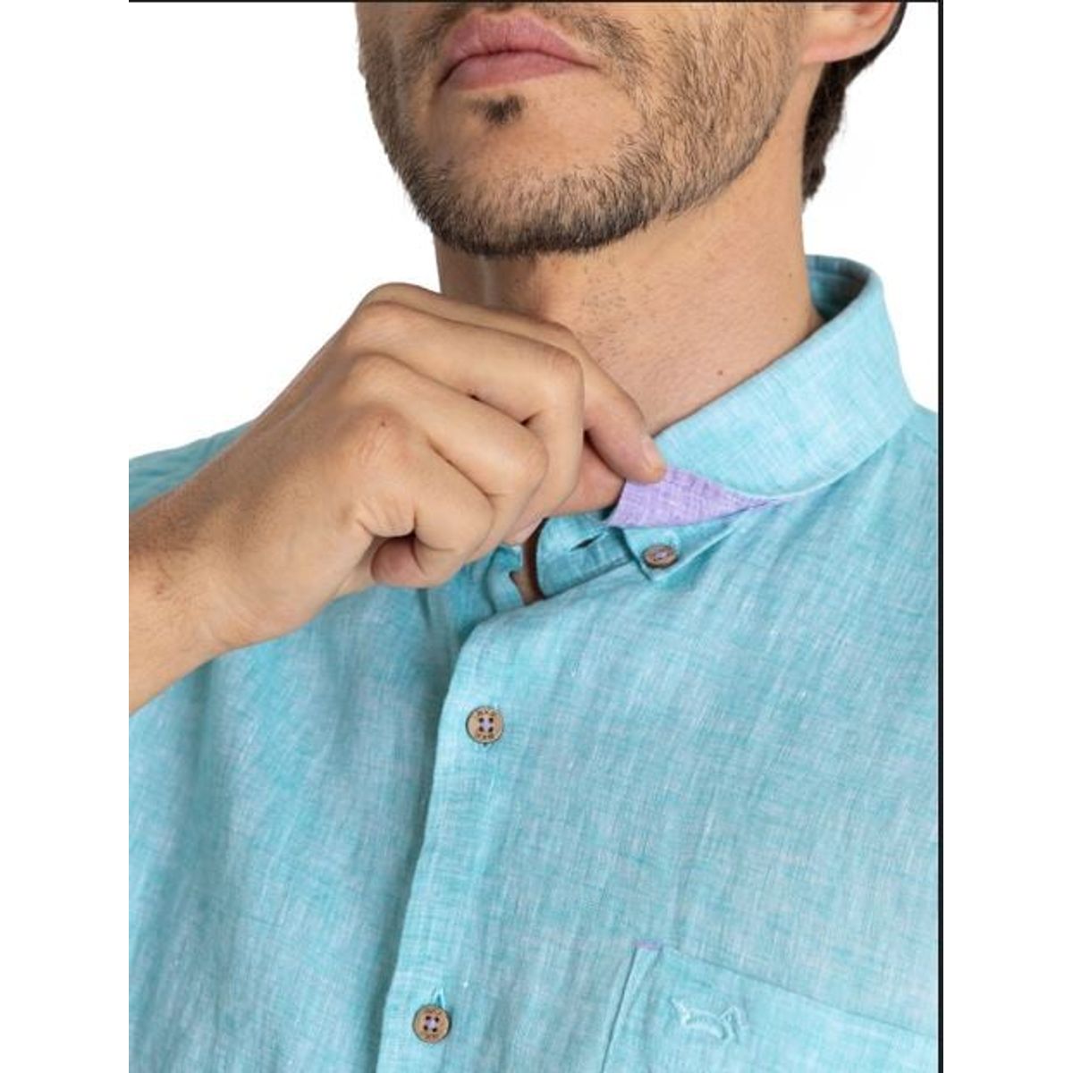 ROCKFORD - Camisa Rockford Hombre Linenshor Celeste ROCKFORD
