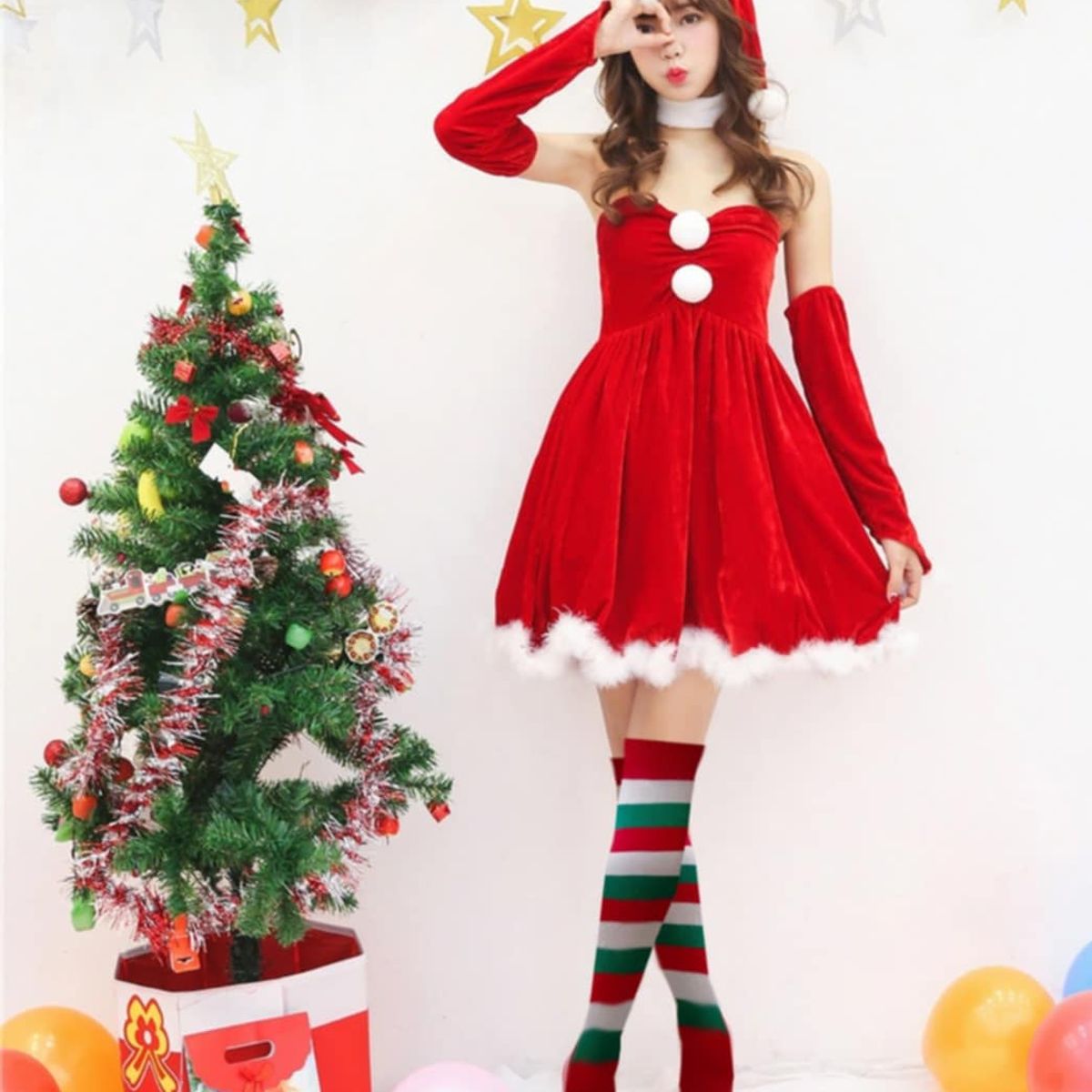 WHITE - Medias Largas Navideñas varios colores_.