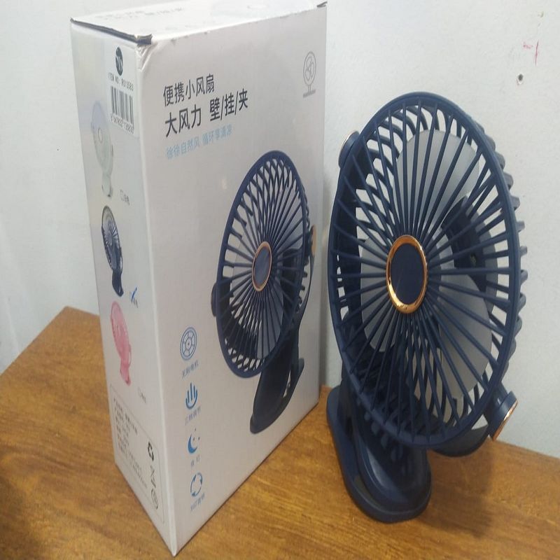 GENERICO - Ventilador Recargable con Clip, Ajuste 5 velocidades Giratorio 360