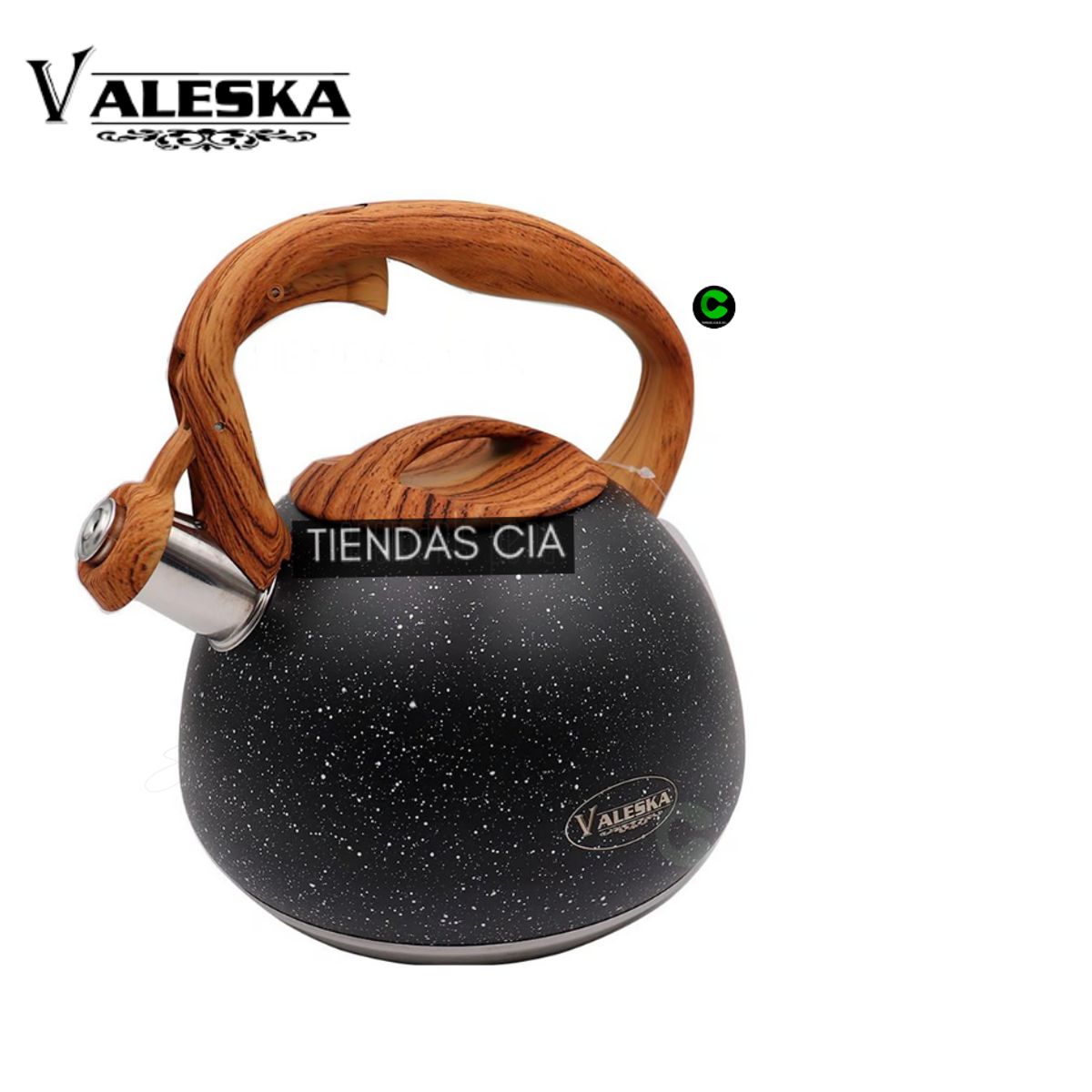 VALESKA - Tetera VALESKA Silbadora De Roca Volcánica 5 Litros VL-MK590 - NEGRO
