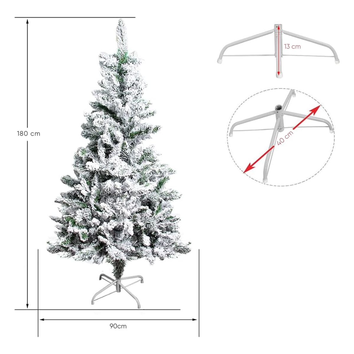 INSPIRA - Árbol de Navidad Pino Nevado 180 cm