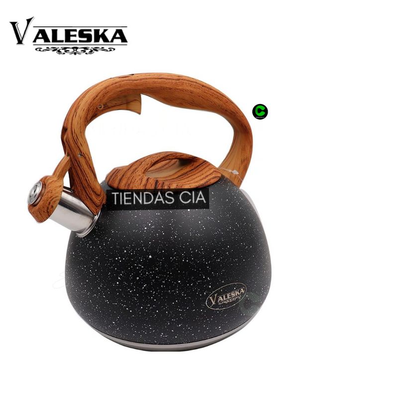 VALESKA - Tetera VALESKA Silbadora De Roca Volcánica 5 Litros VL-MK590 - NEGRO