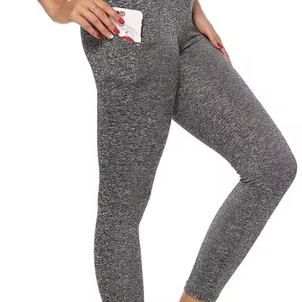 GENERICO - Leggins con Bolsillo deportivo pretina porta celular