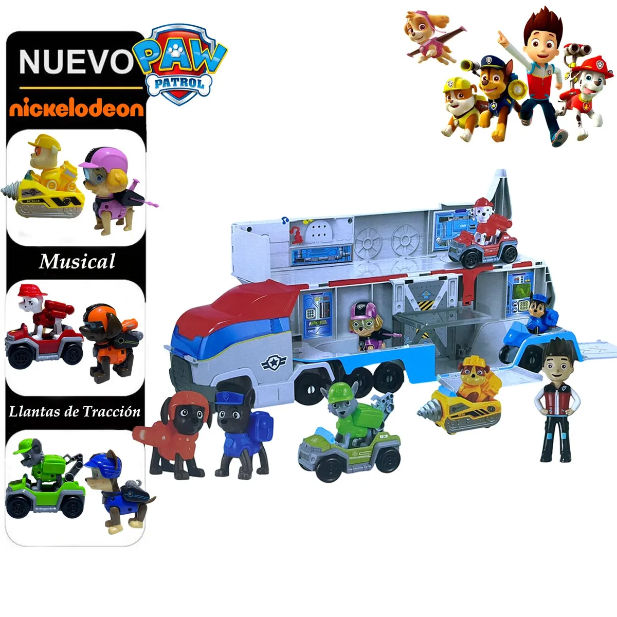 PAW PATROL - Juguete Set de Camión y Coches con Mascotas PAW PATROL