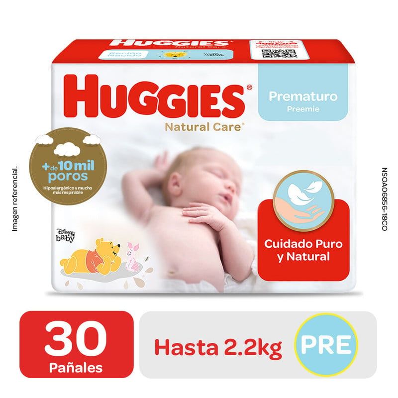 HUGGIES - Pañal Huggies Natural Care Meg Prematuro 30 unid
