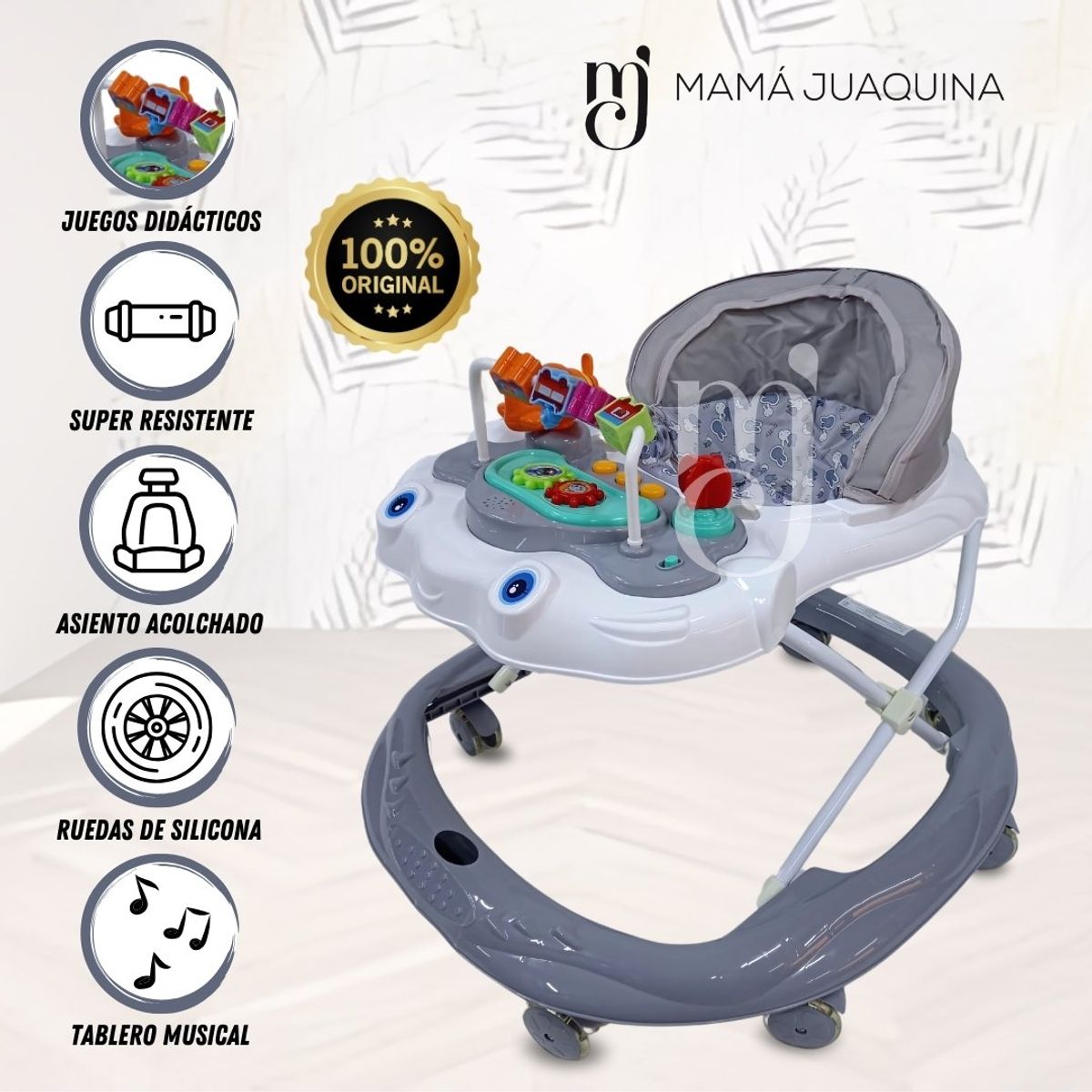 BABY - Andador con Tablero Musical «CRECELIE» Gray