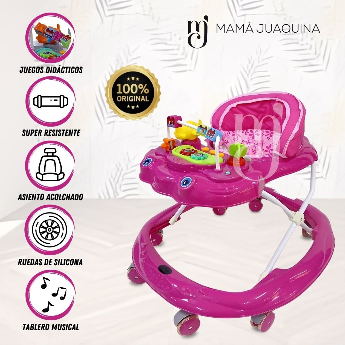 BABY - Andador con Tablero Musical «CRECELIE» Pink