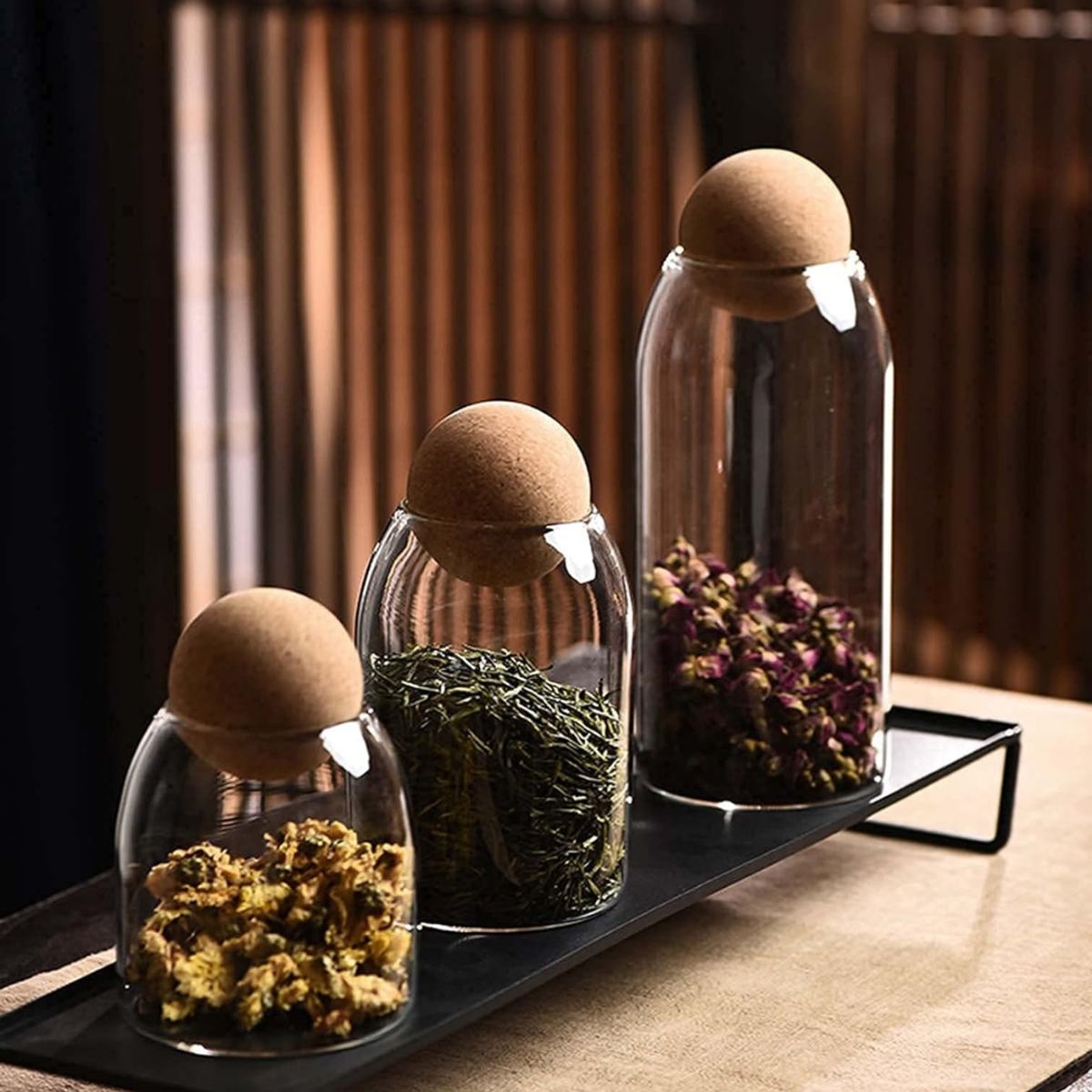 GENERICO - SET X3 FRASCOS AESTHETIC CON TAPA DE CORCHO