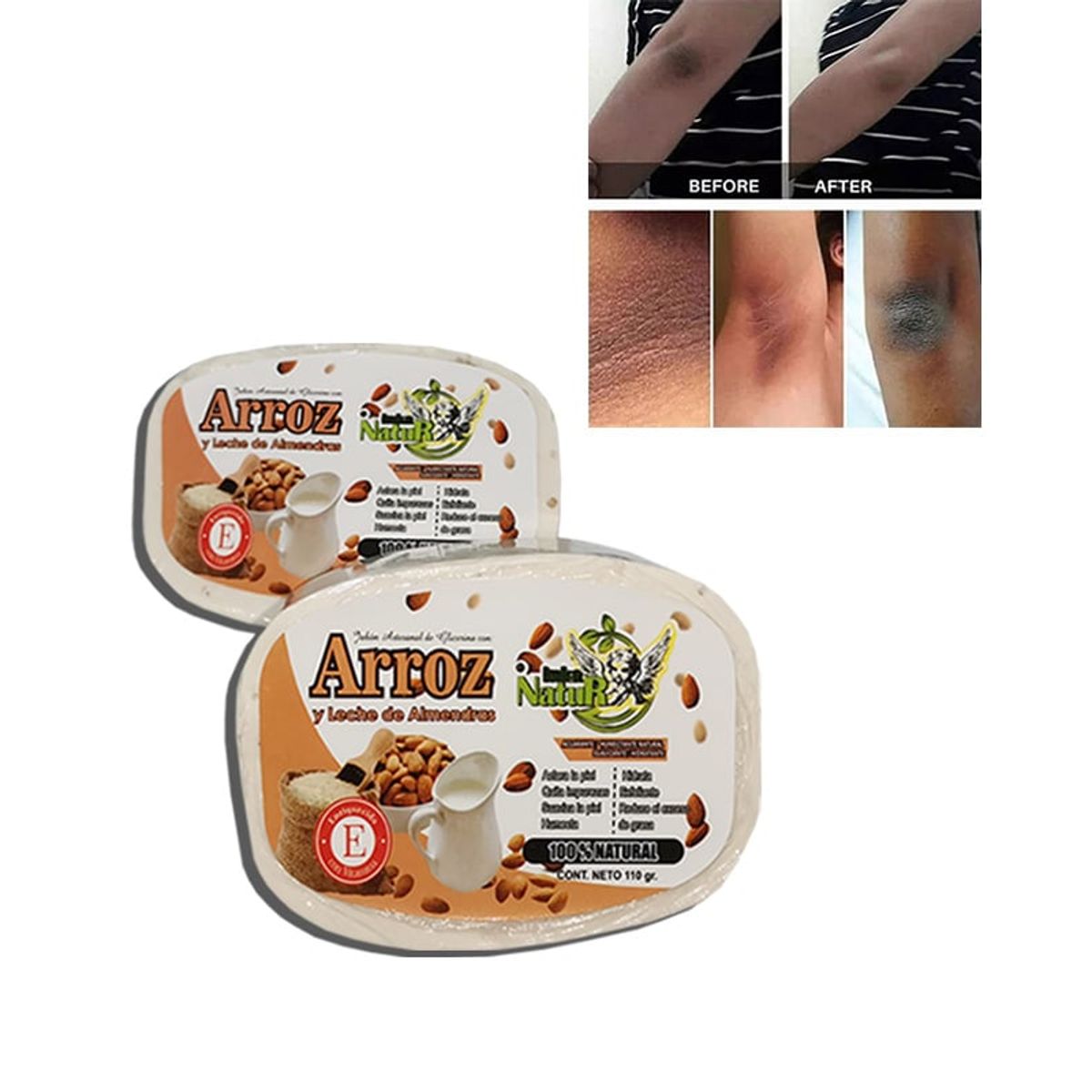 GENERICO - Jabón de arroz aclarador y blanqueador  2 unidades