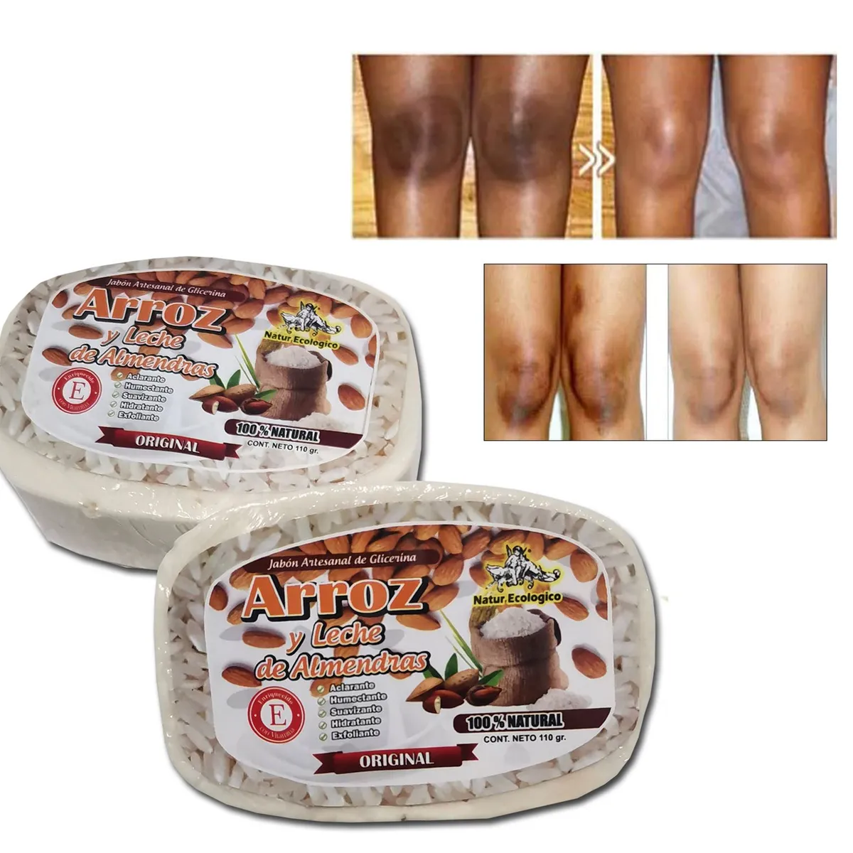 GENERICO - Jabón de arroz aclarador De Zonas Intimas Natural 2 set