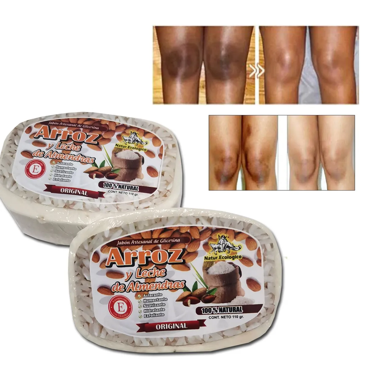 GENERICO - Jabón de arroz aclarador De Zonas Intimas Natural 2 set