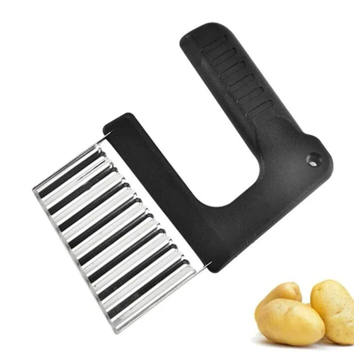 GENERICO - Cuchillo ondulado para papas fritas y vegetales de acero inoxidable