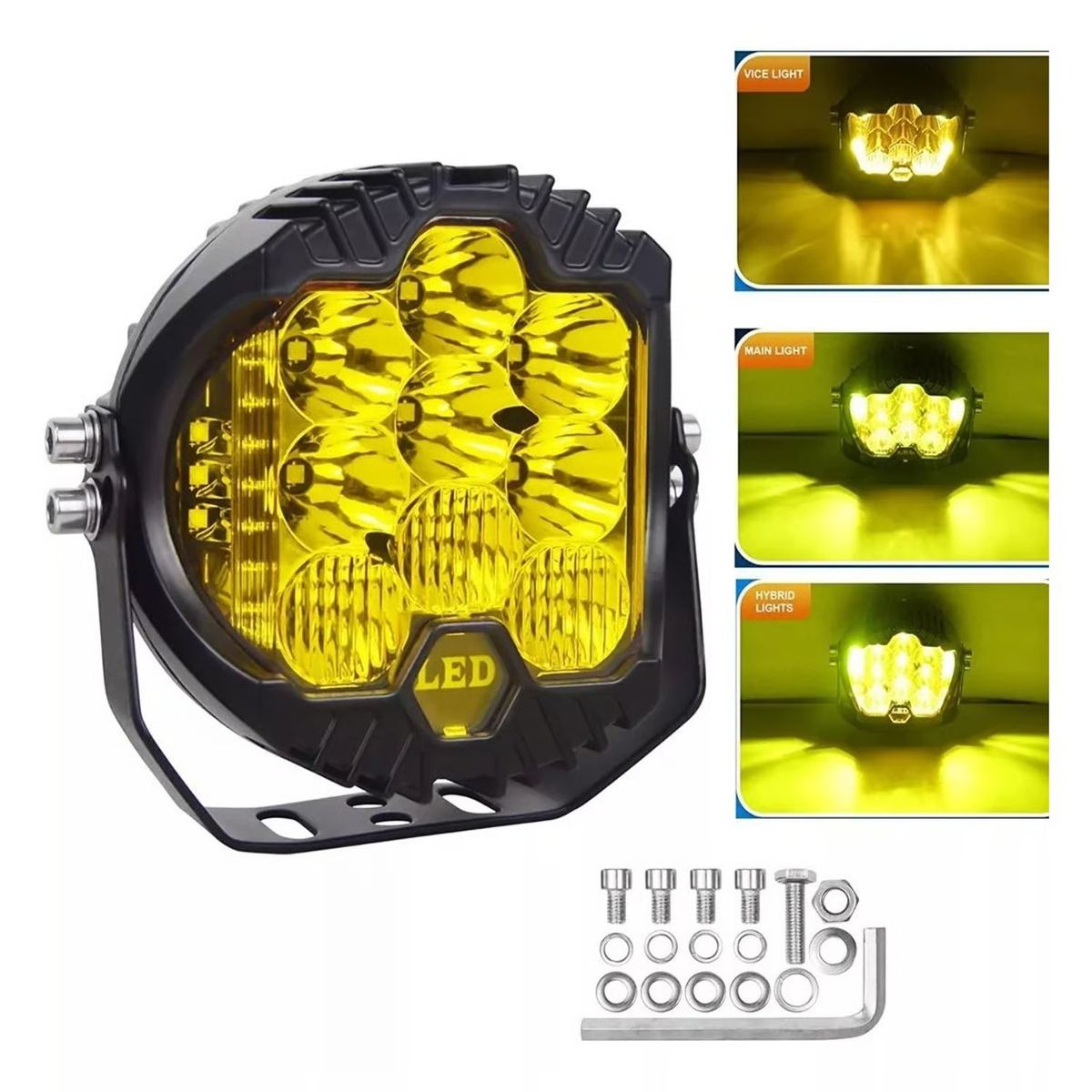 GENERICO - Faro Neblinero Led Amarillo con DLR ambar x1