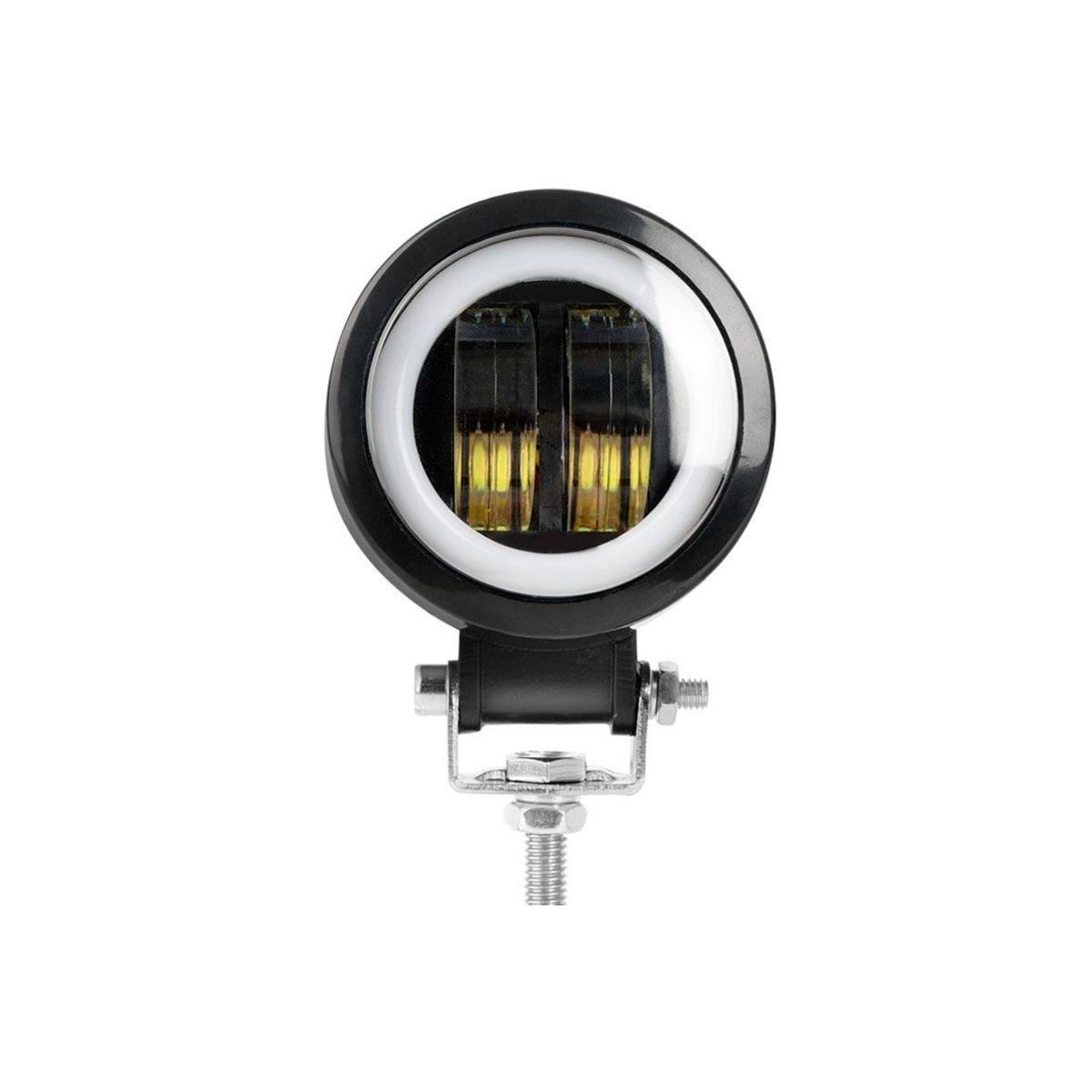 GENERICO - Faro Redondo Ojo De Ángel 7cm 20w Lupa 6d Aro Blanco