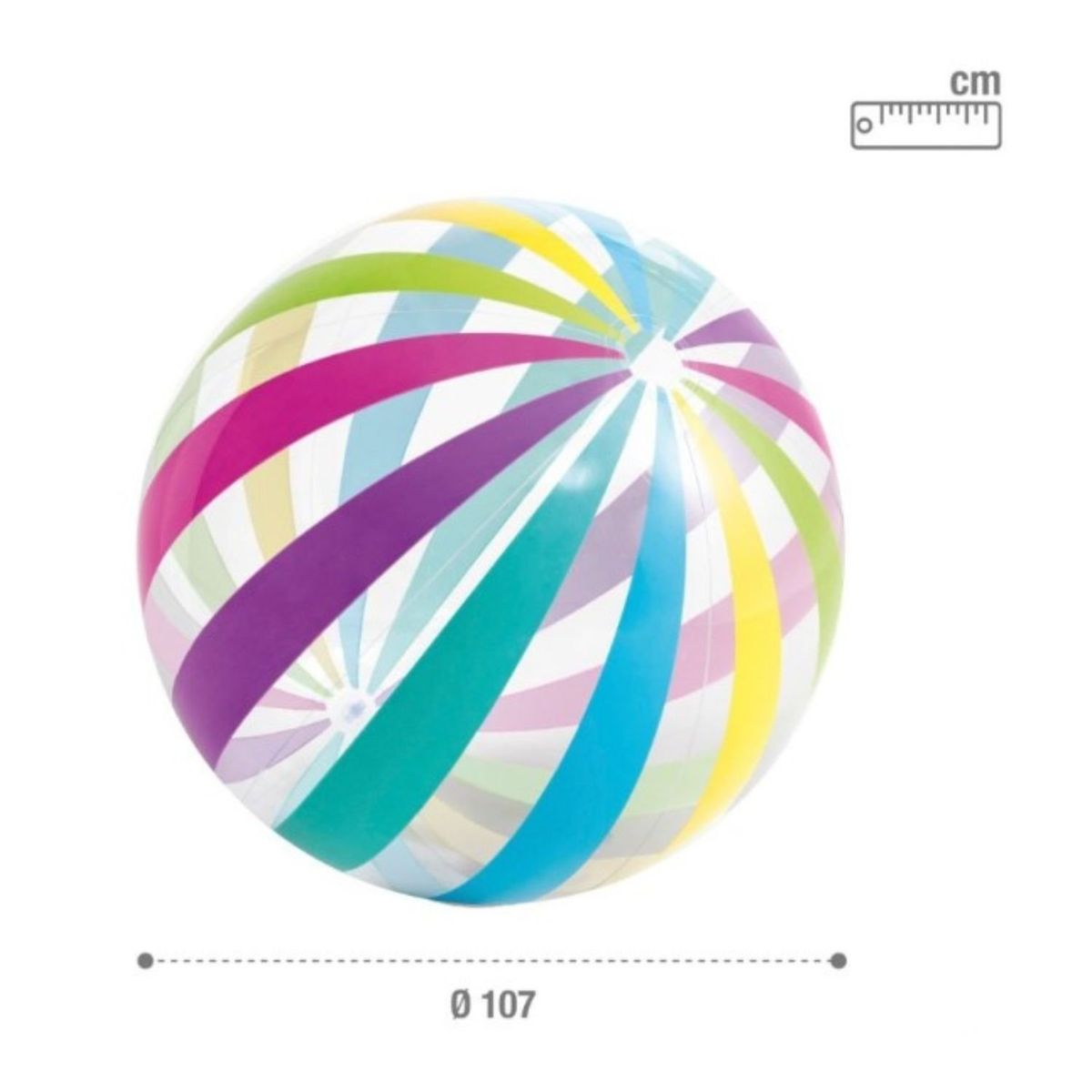 GENERICO - Pelota de Playa Gigante Inflable Transparente