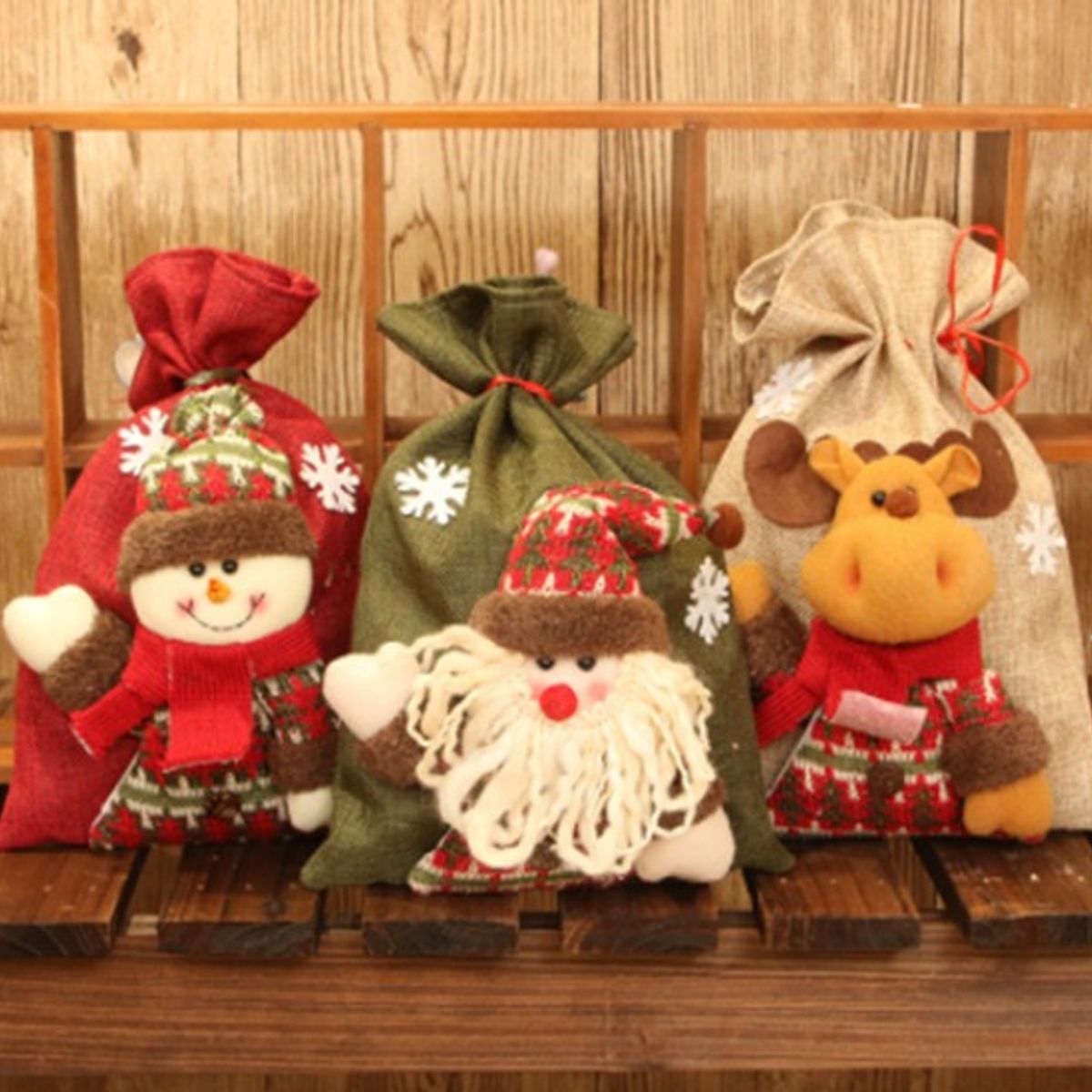 GENERICO - Bolsa de Regalo reutilizable 3x1 Navideño