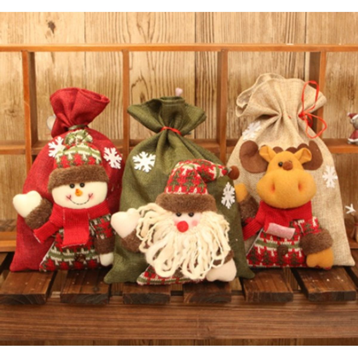 GENERICO - Bolsa de Regalo reutilizable 3x1 Navideño