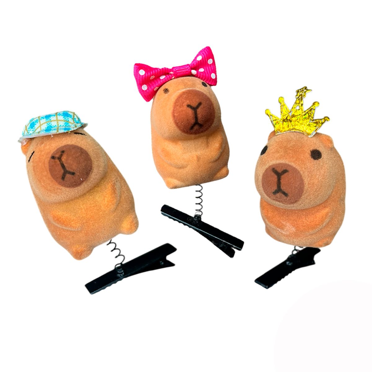 GENERICO - Set de 3 Ganchitos Capibara Variados