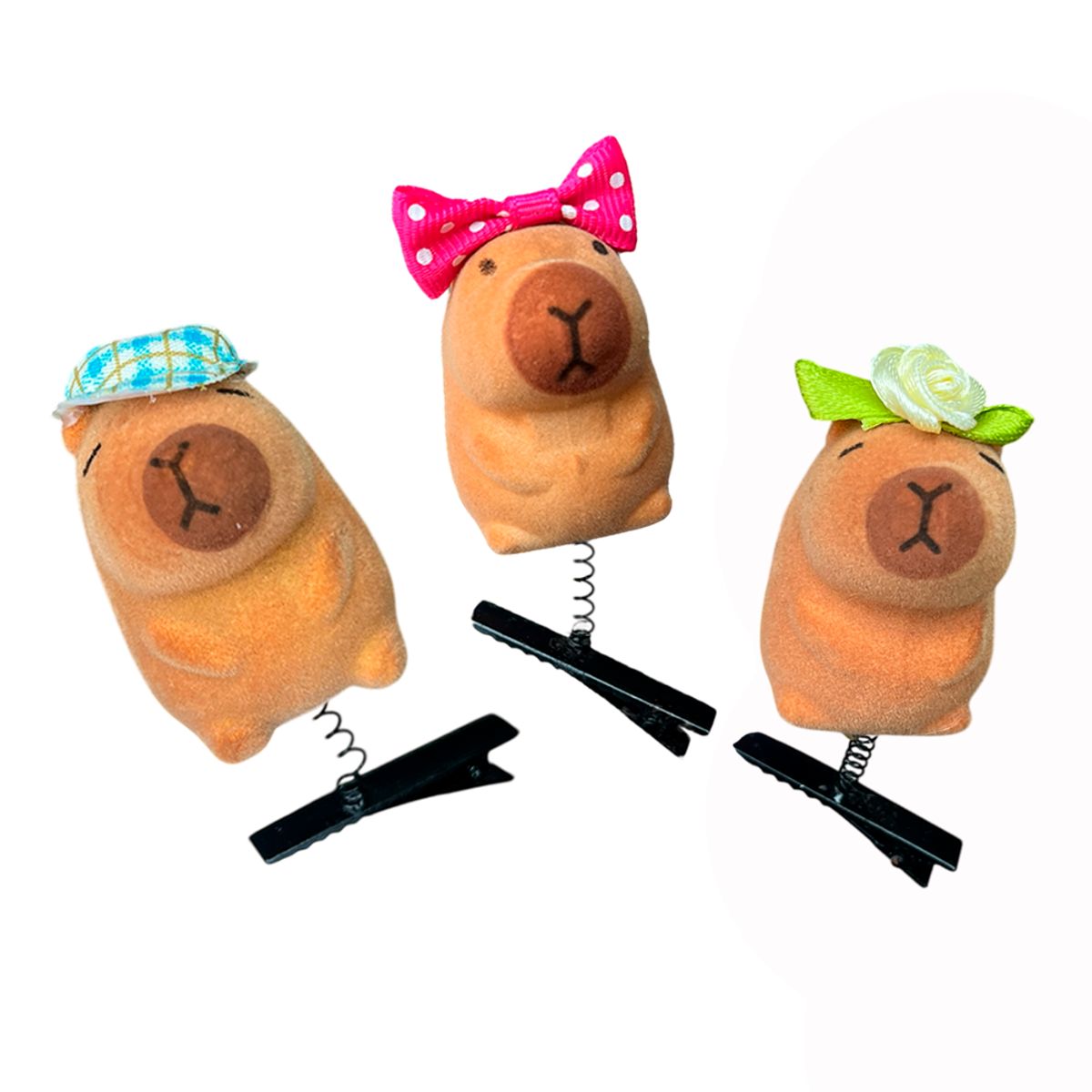 GENERICO - Set de 3 Ganchitos Capibara Variados