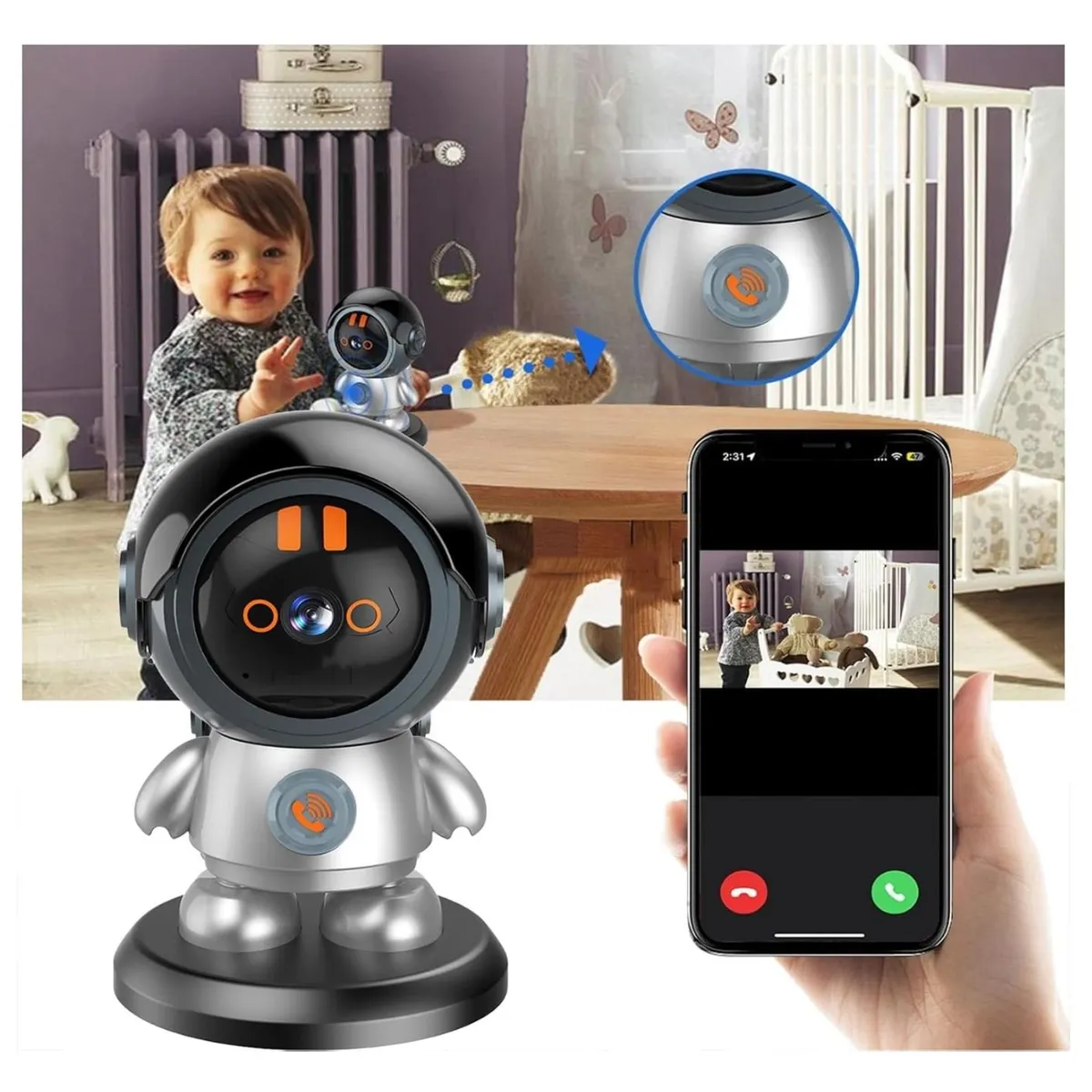 GENERICO - Camara Robot WiFi HD