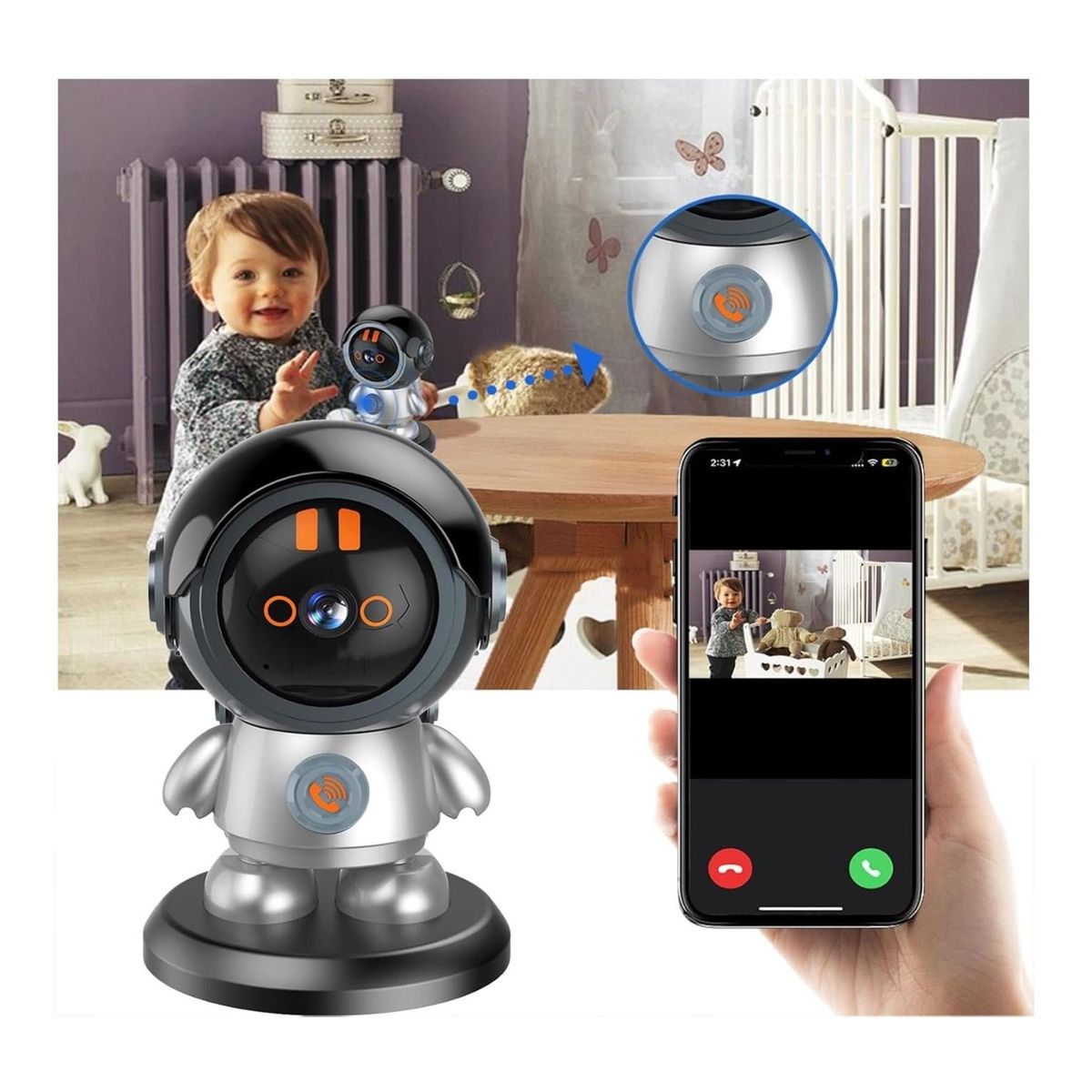 GENERICO - Camara Robot WiFi HD