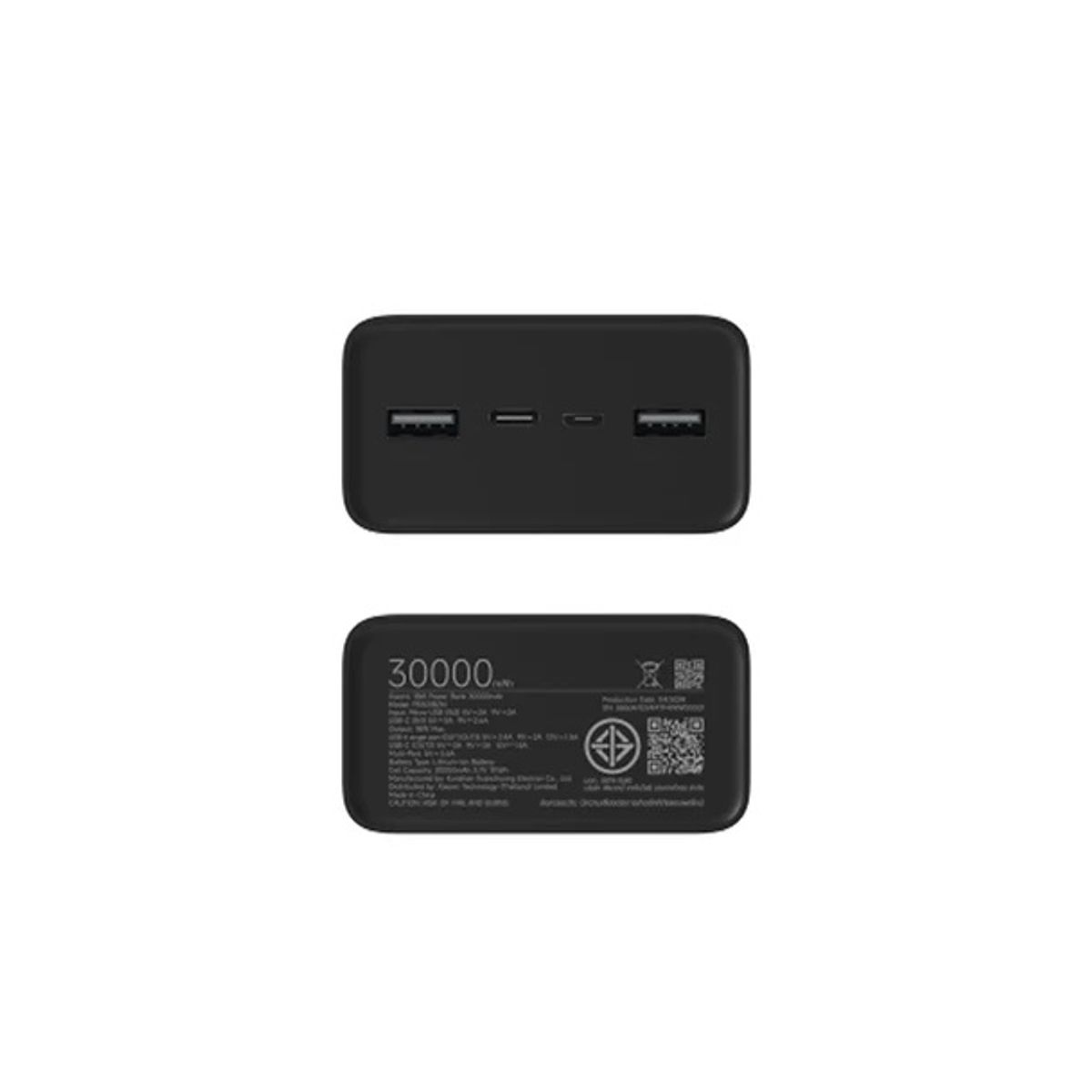 XIAOMI - Power Bank Xiaomi 30000 mha Carga Rápida - Negro