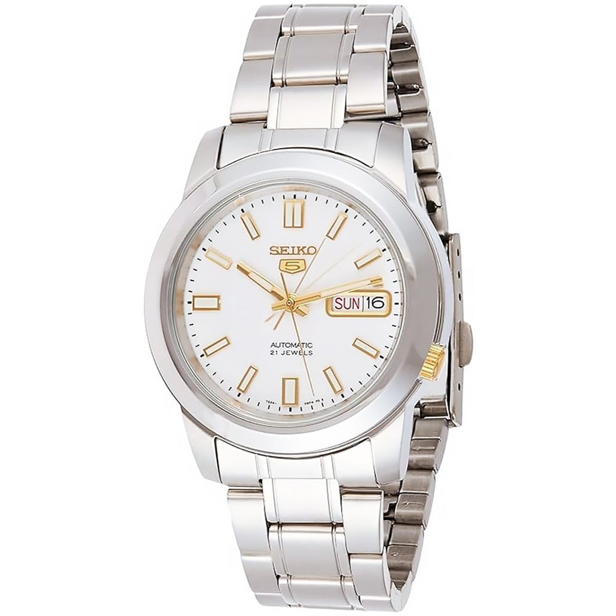 SEIKO - Seiko Reloj Hombre Automatico 21 Jewel Dorado Acero Inox SNKK07