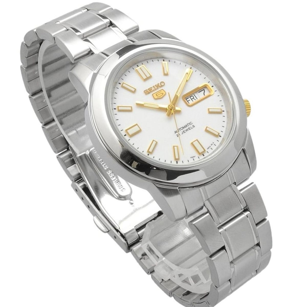 SEIKO - Seiko Reloj Hombre Automatico 21 Jewel Dorado Acero Inox SNKK07