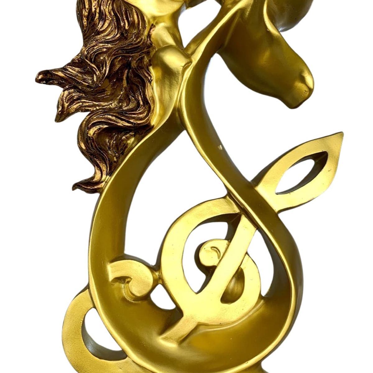 GENERICO - Hermosa Escultura Adorno de  Pareja de Músicos besandose Dorado  Arte Decorativo para Casa