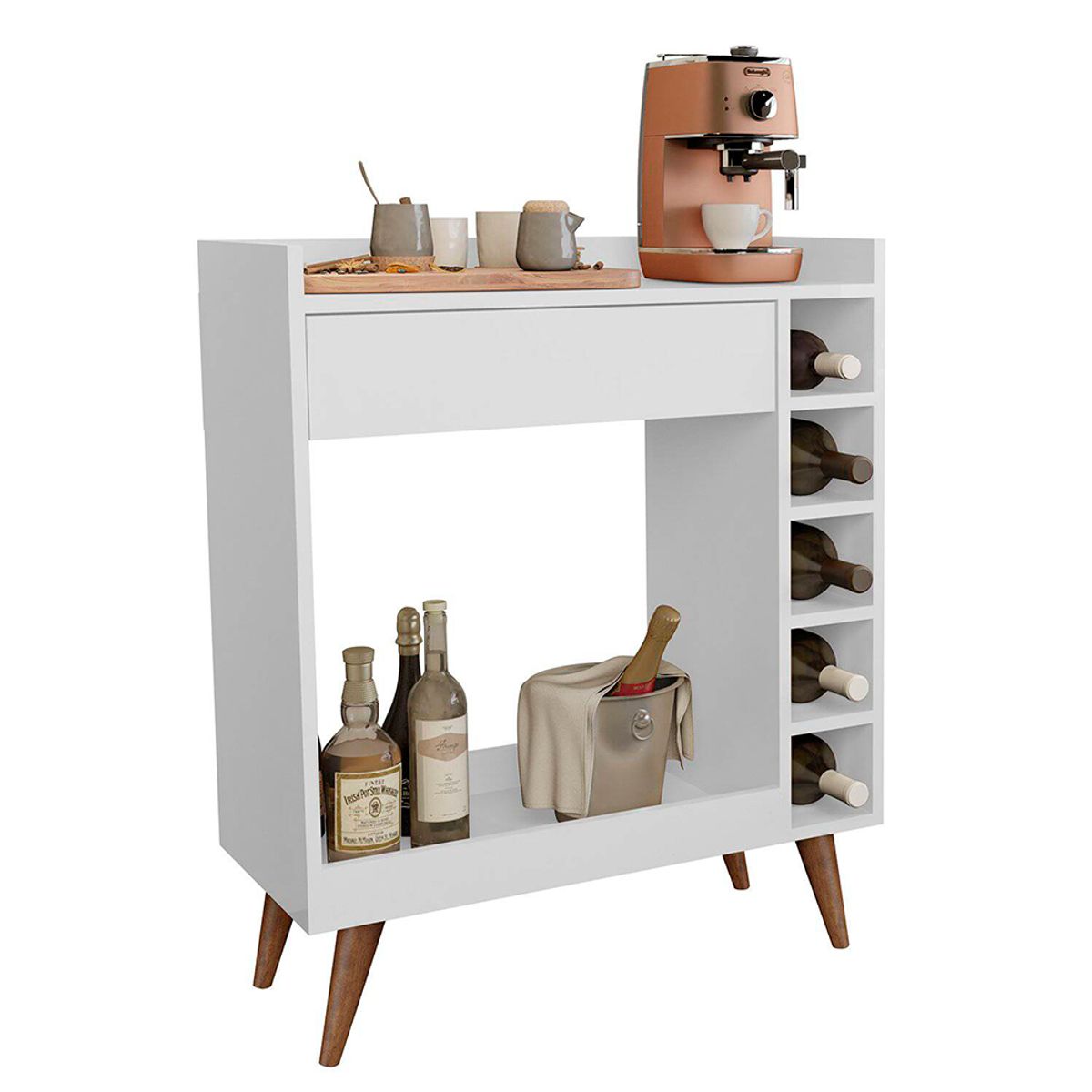 TU MESITA - Bar Moderno Biyis Blanco 5 repisas TU MESITA