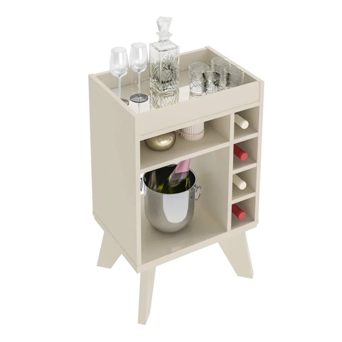 TU MESITA - Mini Bar Aries organizador de botellas color Blanco TU MESITA
