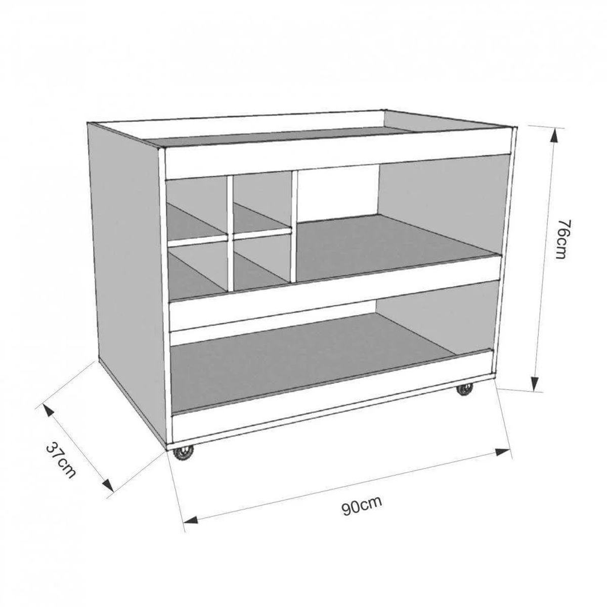 TU MESITA - Mueble Bar con ruedas Praga color Negro TU MESITA