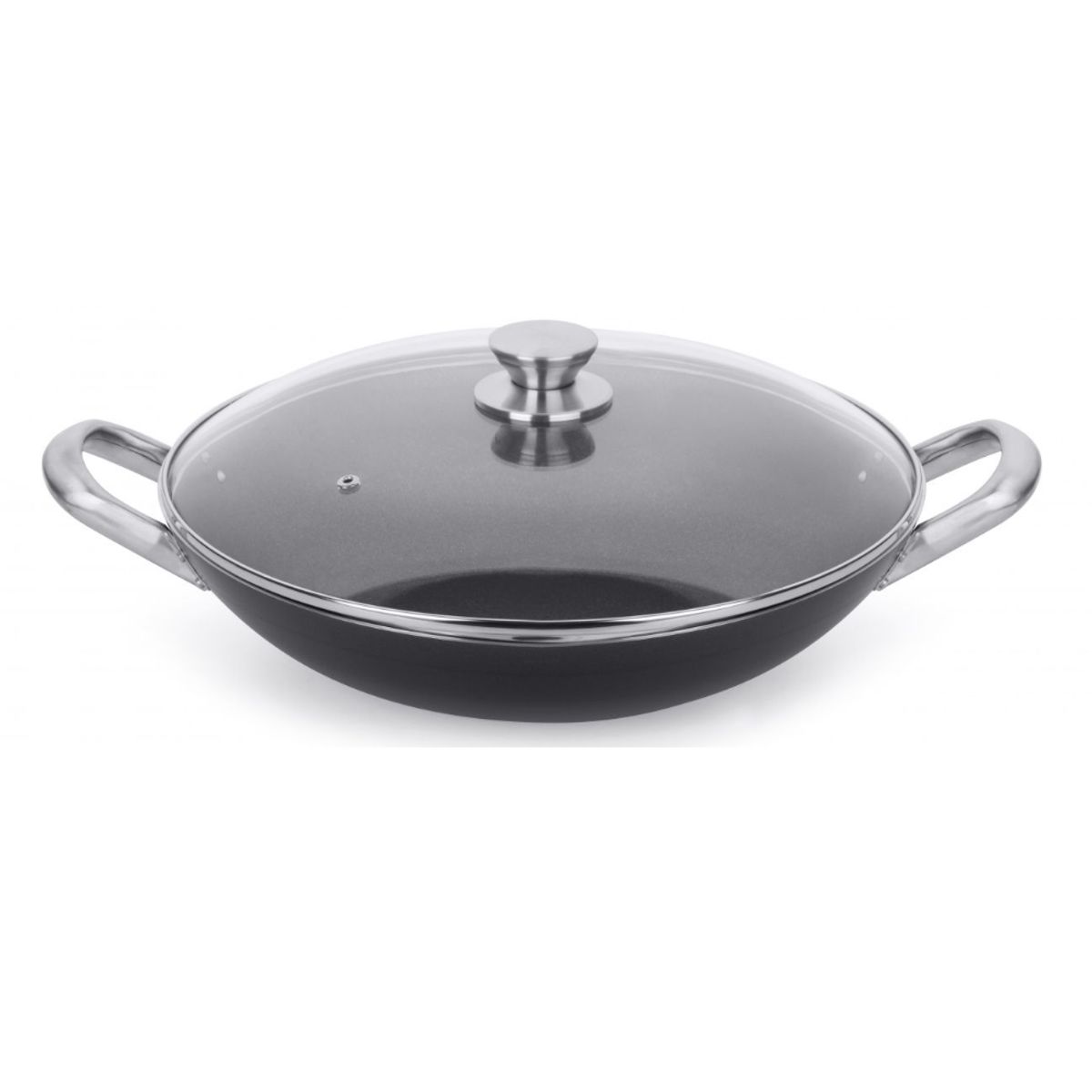 MULTIFLON - Sartén Wok con Tapa Antiadherente de Aluminio Professional