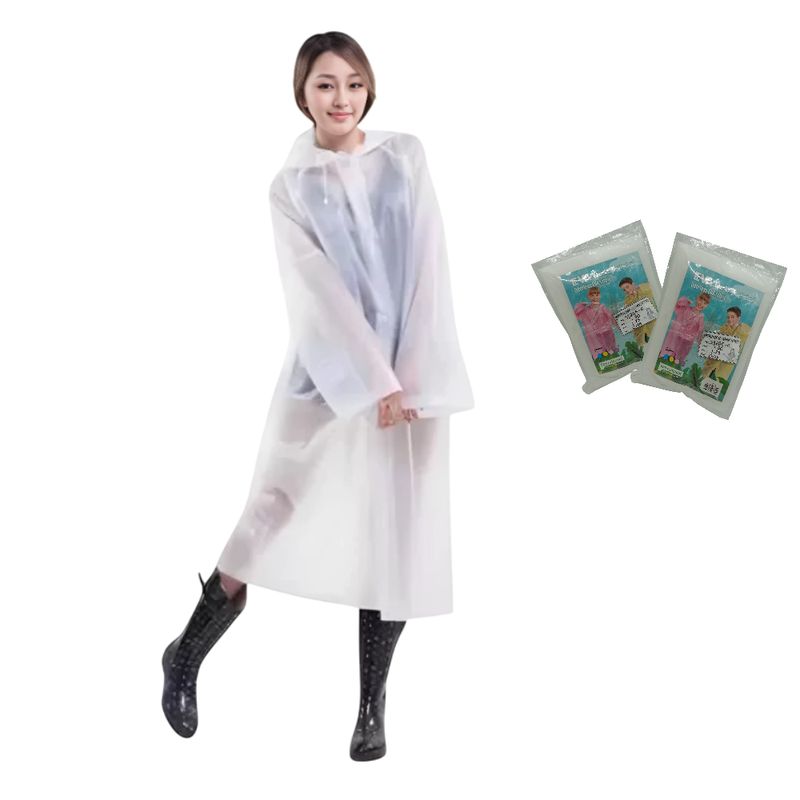 GENERICO - Pack x2 Poncho Impermeable con capucha y botones para niños y jóvenes