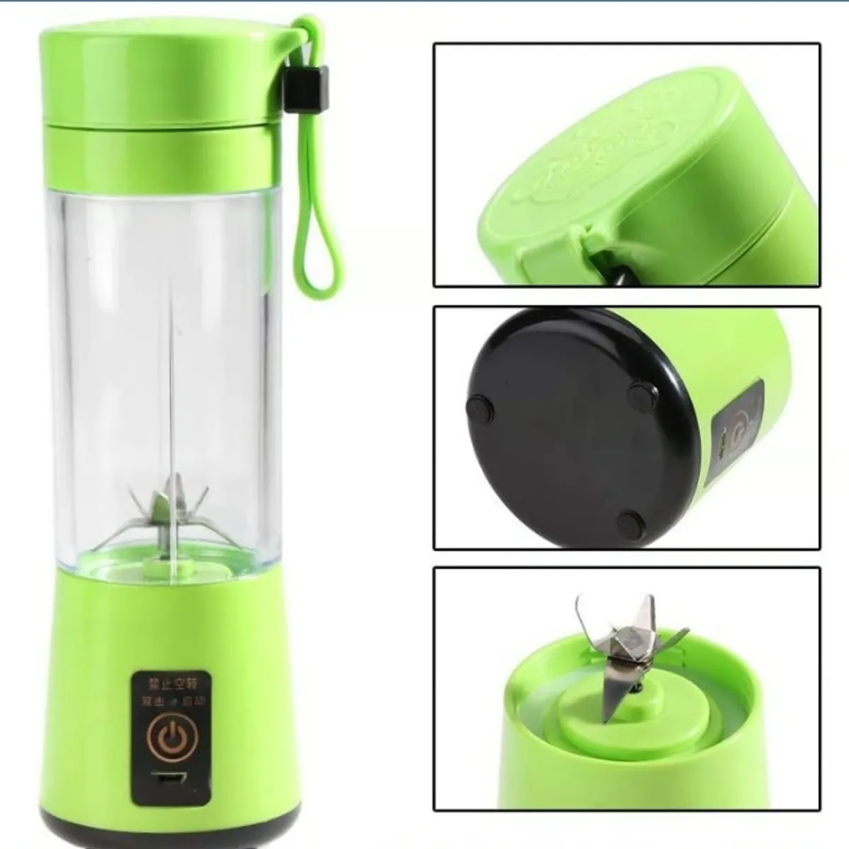GENERICO - Mini Vaso Licuadora Portátil Usb Recargable 6asp verde