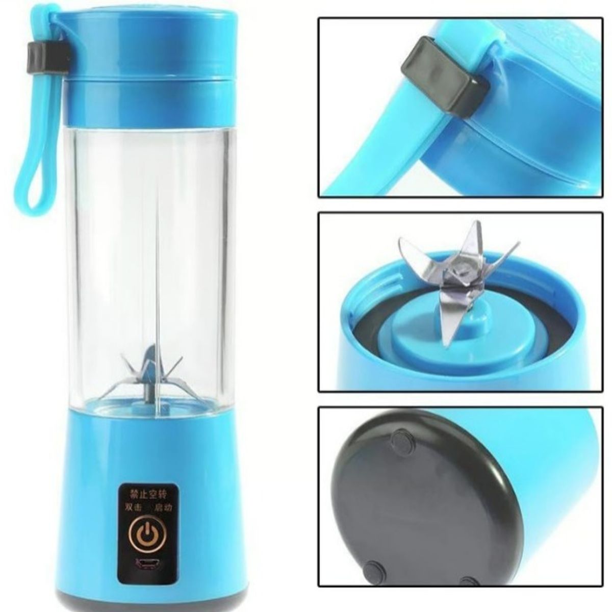 GENERICO - Mini Vaso Licuadora Portátil Usb Recargable 6asp celeste