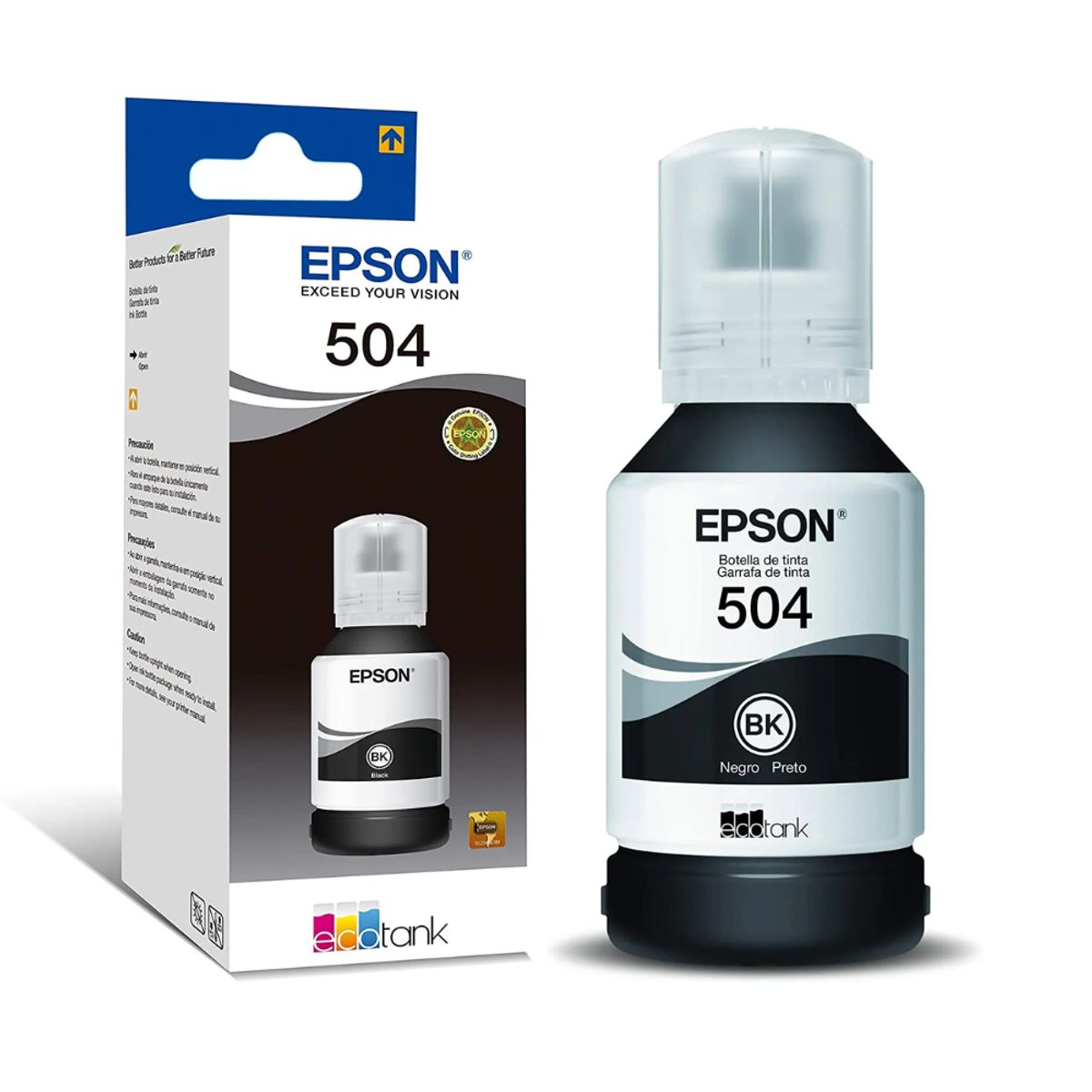 Botella de Tinta Epson 504 Negro rinde 7000 páginas 127 ml, marca EPSON - Foto Principal