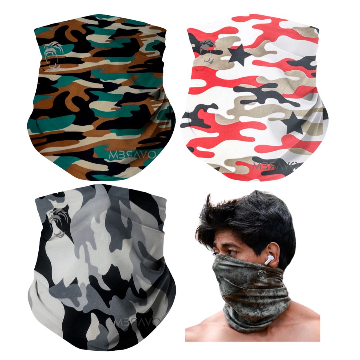 GENERICO - Pack x3 Cuellera Bandana PB11 Deportiva Antialergica Para Deporte