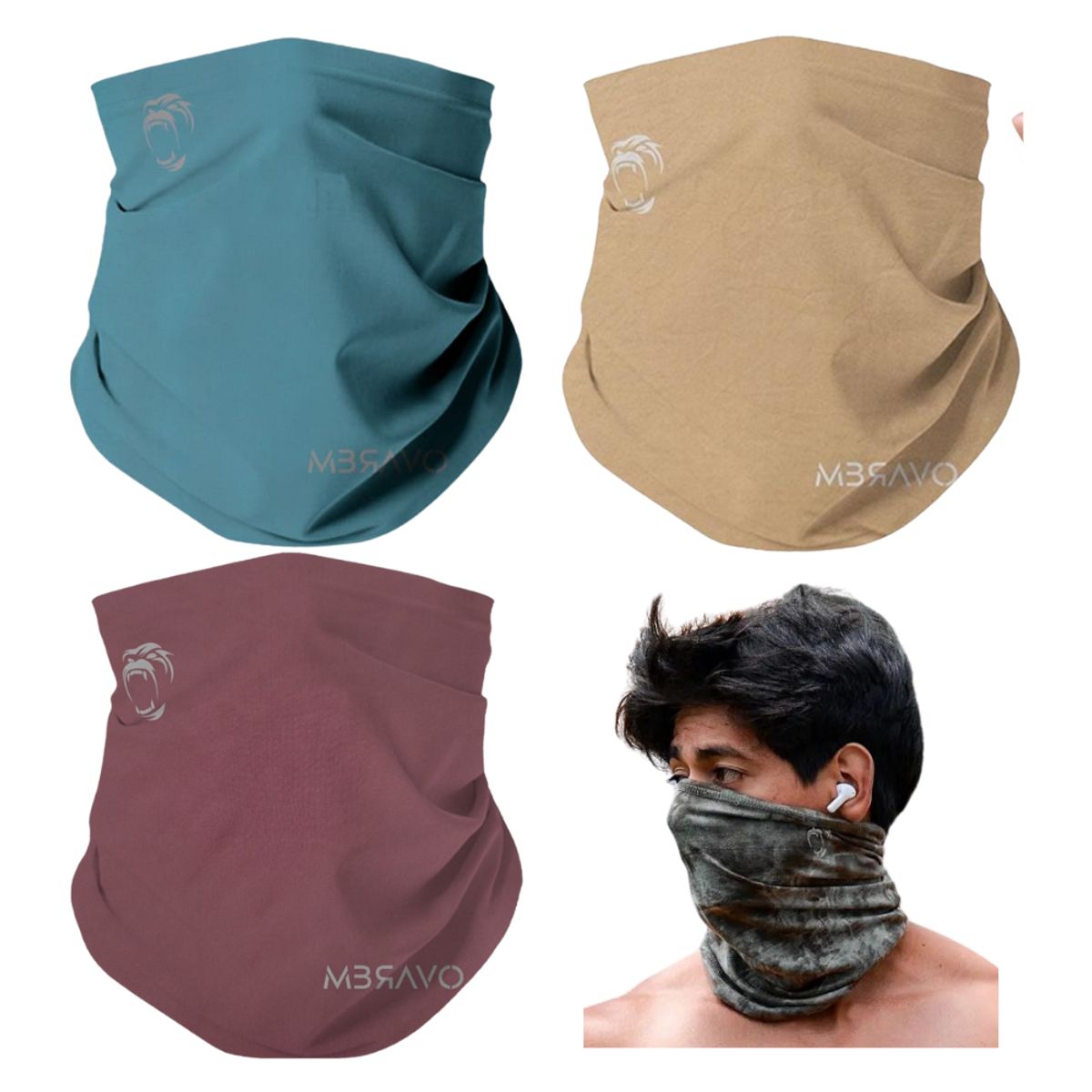 GENERICO - Pack x3 Cuellera Bandana PB14 Deportiva Antialergica Para Deporte