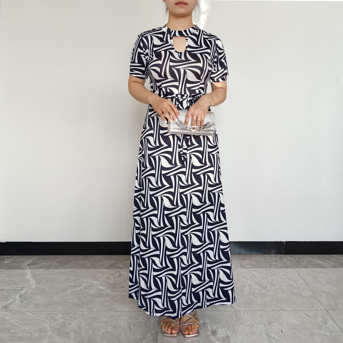 RINODERINA - Vestido Largo Casual Estampado Moda Mujer